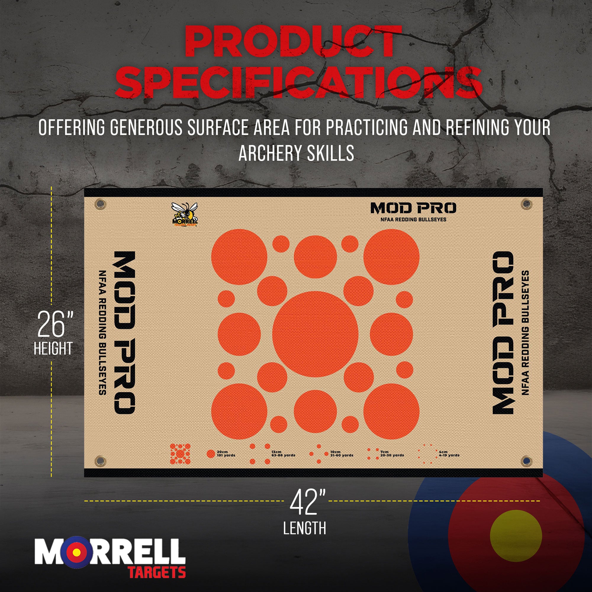 Morrell Yellow Jacket MOD Pro Redding NFAA Bullseyes Wrap w/ Hook & Loop, 3 Pack - VMInnovations