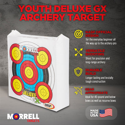 Morrell Youth Deluxe GX Range NASP Field Point Archery Bag Target, 3 Pack, Multi