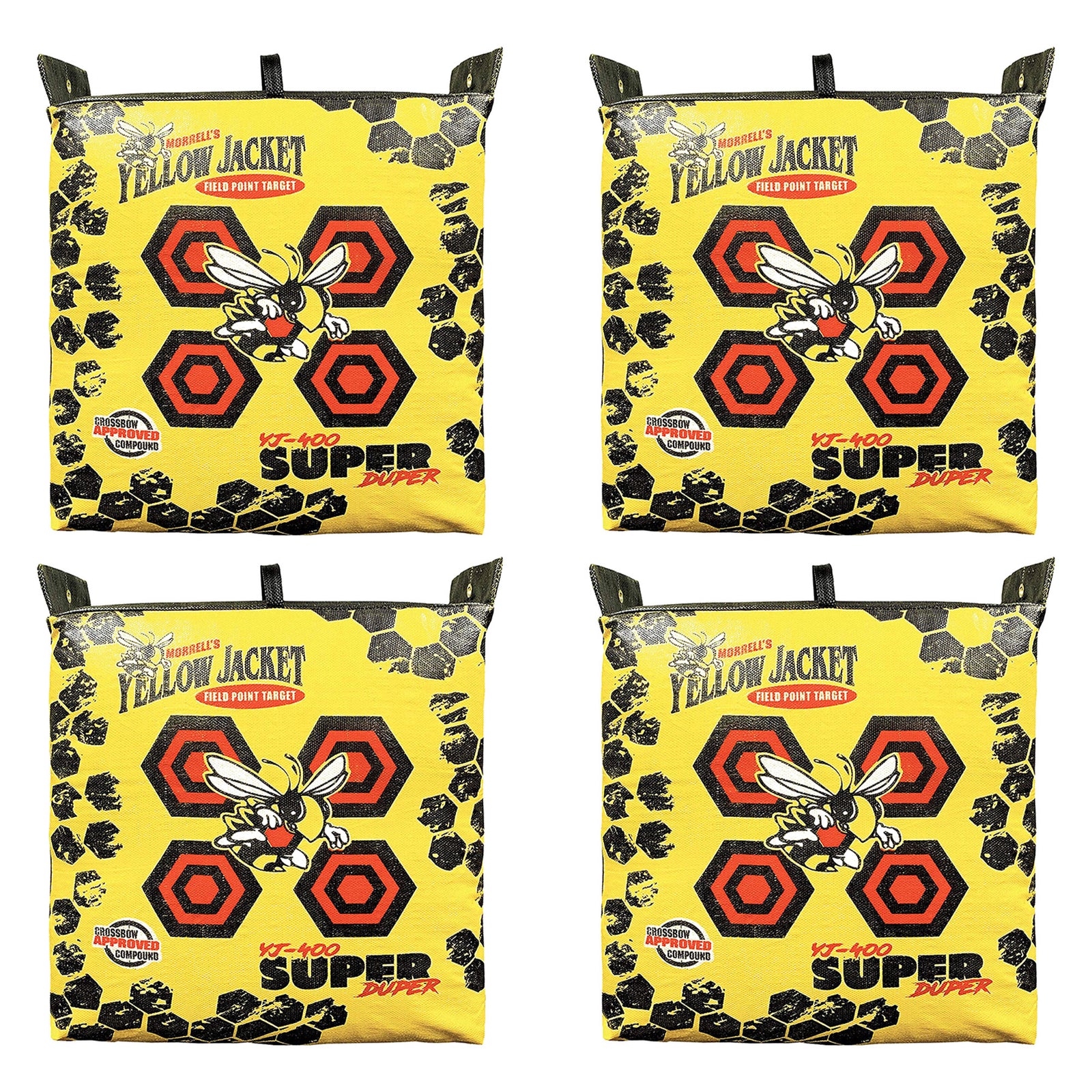 Morrell Super Duper Archery Bag Targets for High-Speed Bows, 4 Pack, Yellow - VMInnovations