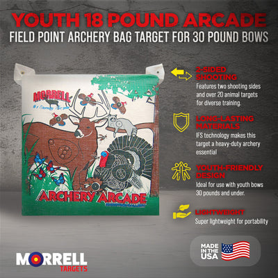 Morrell Youth 18lb Arcade Field Point Archery Bag Target for 30lb Bows, 3 Pack