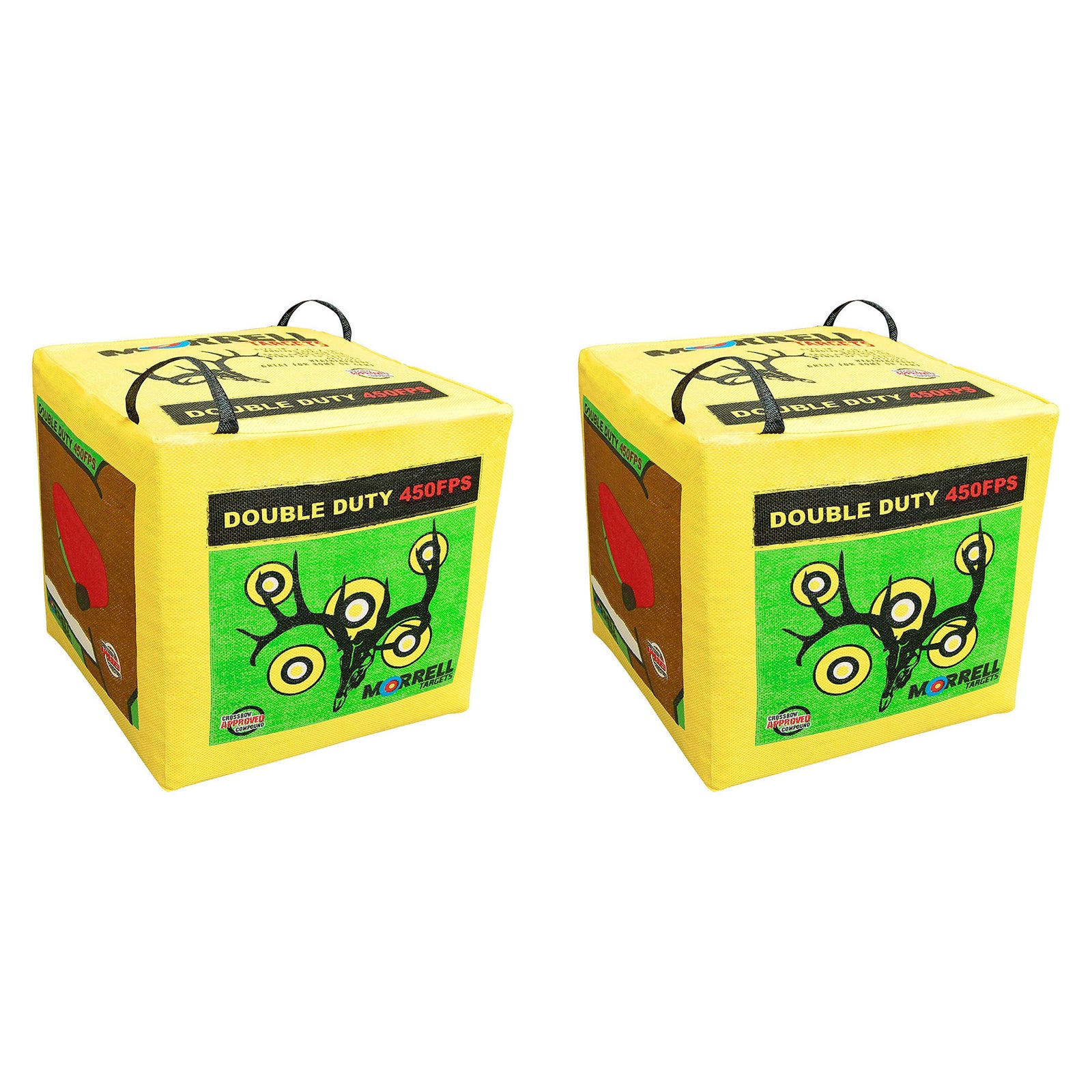 Morrell Double Duty 450 FPS 4 Sided Cube Field Point Archery Bag Target, 2 Pack - VMInnovations