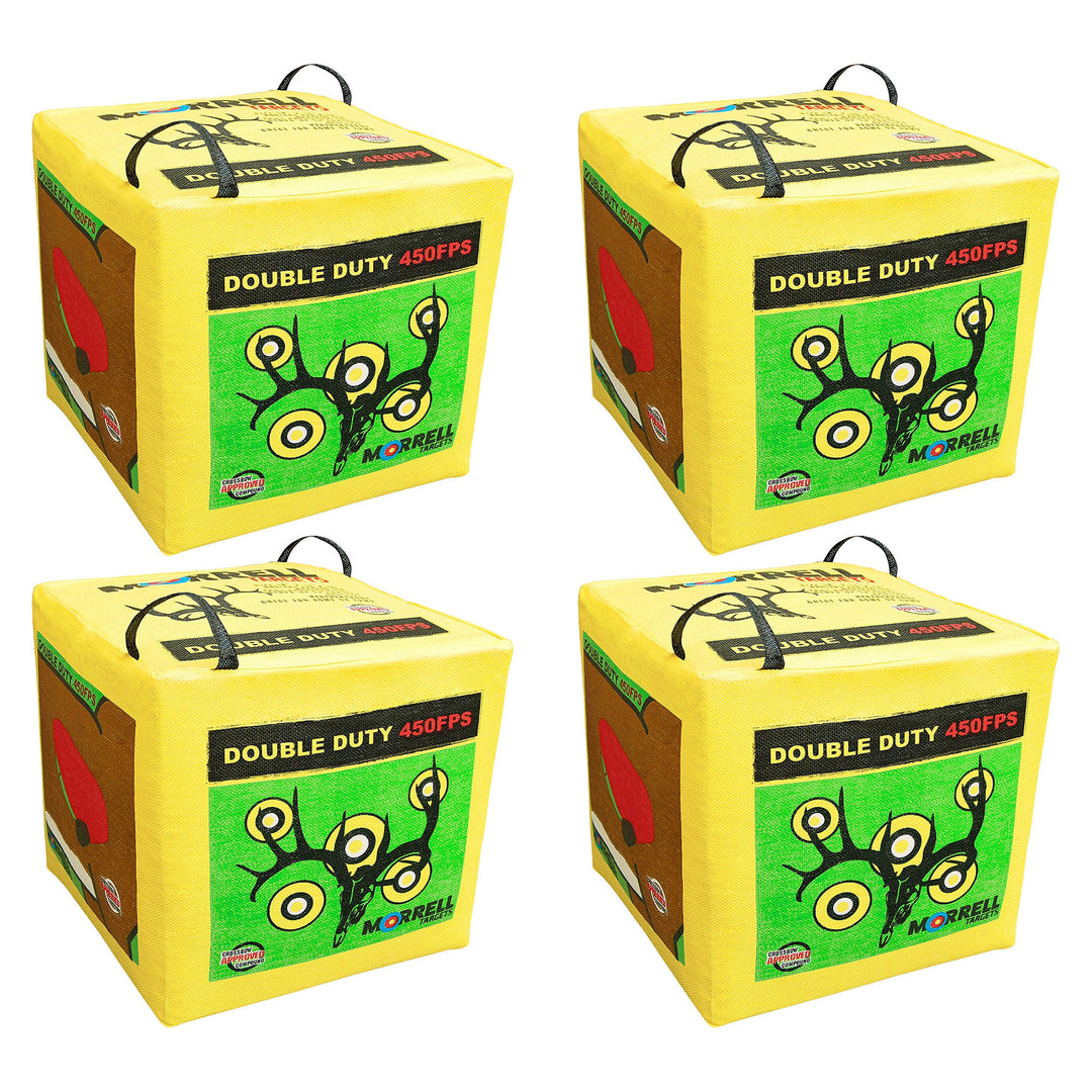 Morrell Double Duty 450 FPS 4 Sided Cube Field Point Archery Bag Target, 4 Pack