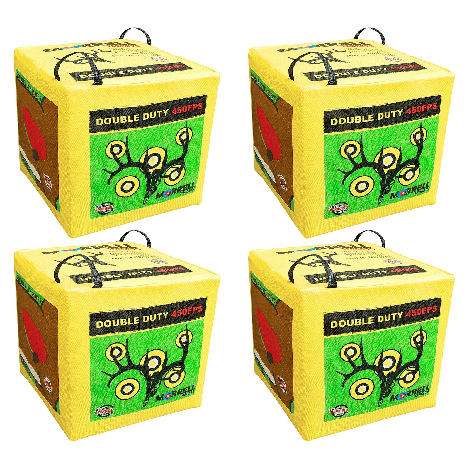 Morrell Double Duty 450 FPS 4 Sided Cube Field Point Archery Bag Target, 4 Pack - VMInnovations