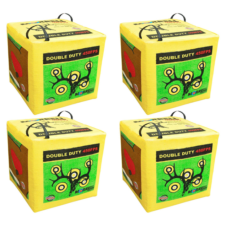 Morrell Double Duty 450 FPS 4 Sided Cube Field Point Archery Bag Target, 4 Pack