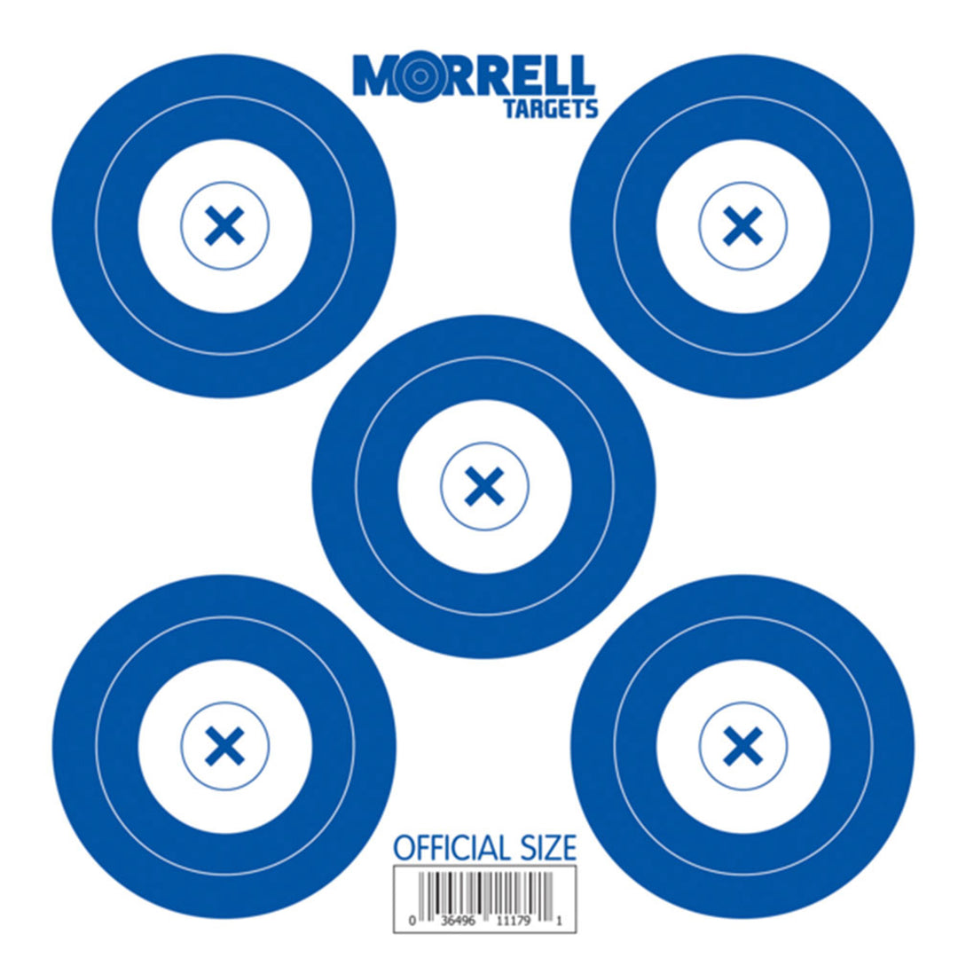 Morrell Targets 100 Count Archery Official 5 Spot Paper Target Face, 2 Pack