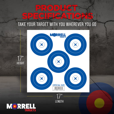 Morrell Targets 100 Count Archery Official 5 Spot Paper Target Face, 3 Pack