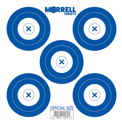 Morrell Targets 100 Count Archery Official 5 Spot Paper Target Face, 3 Pack