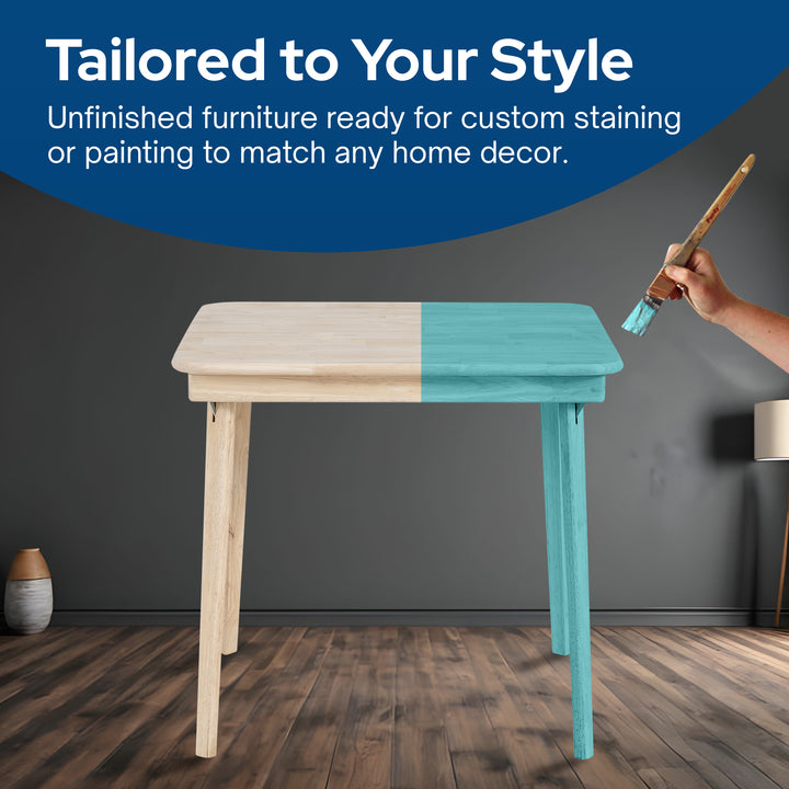 Stakmore Classic Straight Edge Solid Wood Folding Card Table, Unfinished Frame