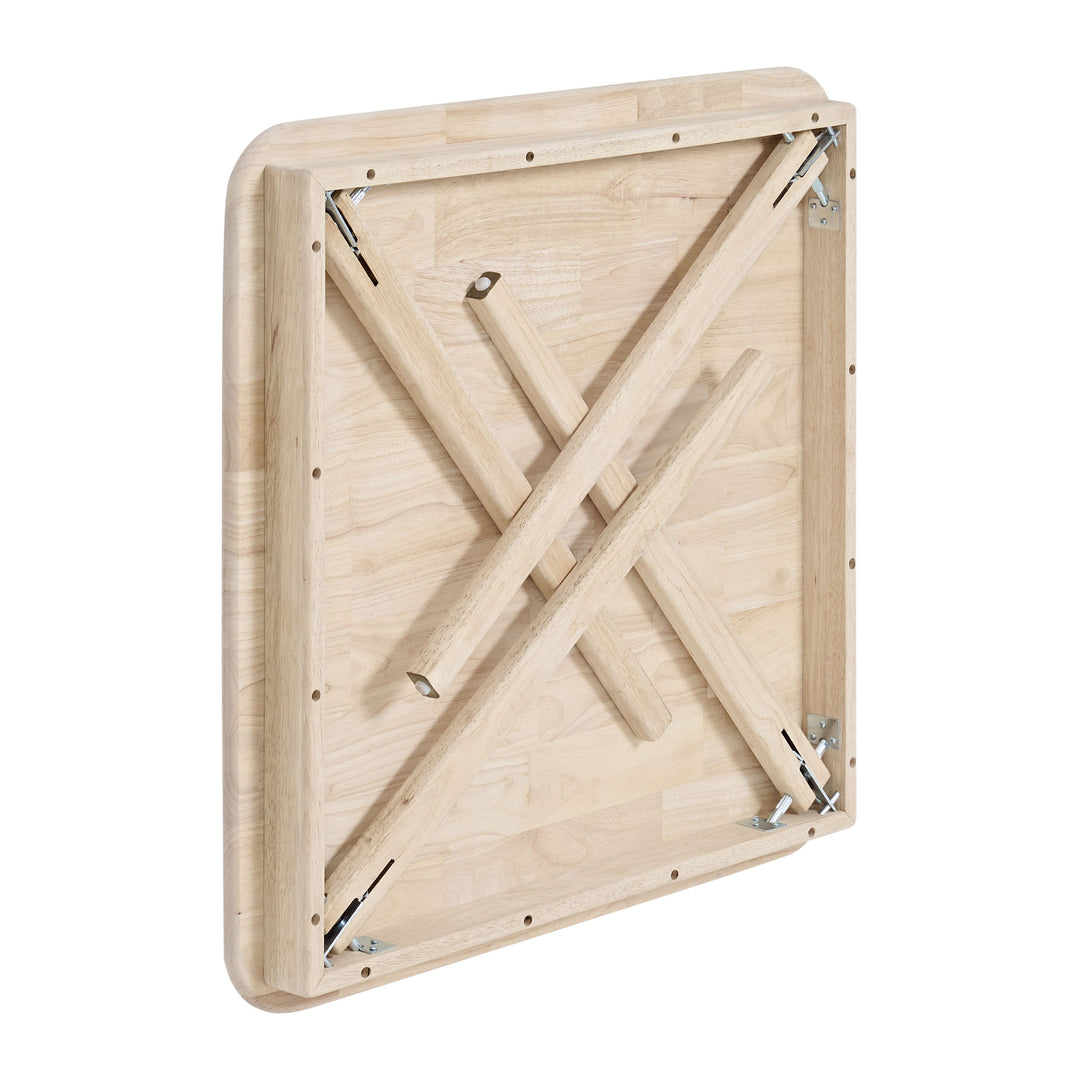 Stakmore Straight Edge Solid Wood Folding Card Table, Unfinished Frame(Open Box) - VMInnovations