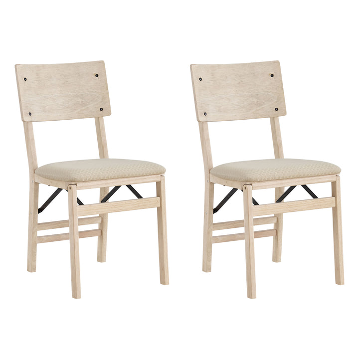 Stakmore Aztec Curved Back Upholstered Chairs, Set of 2, Unfinished (Open Box)