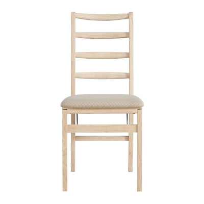 Stakmore Shaker Ladderback Upholstered Folding Chairs, 2pk Unfinished (Open Box) - VMInnovations