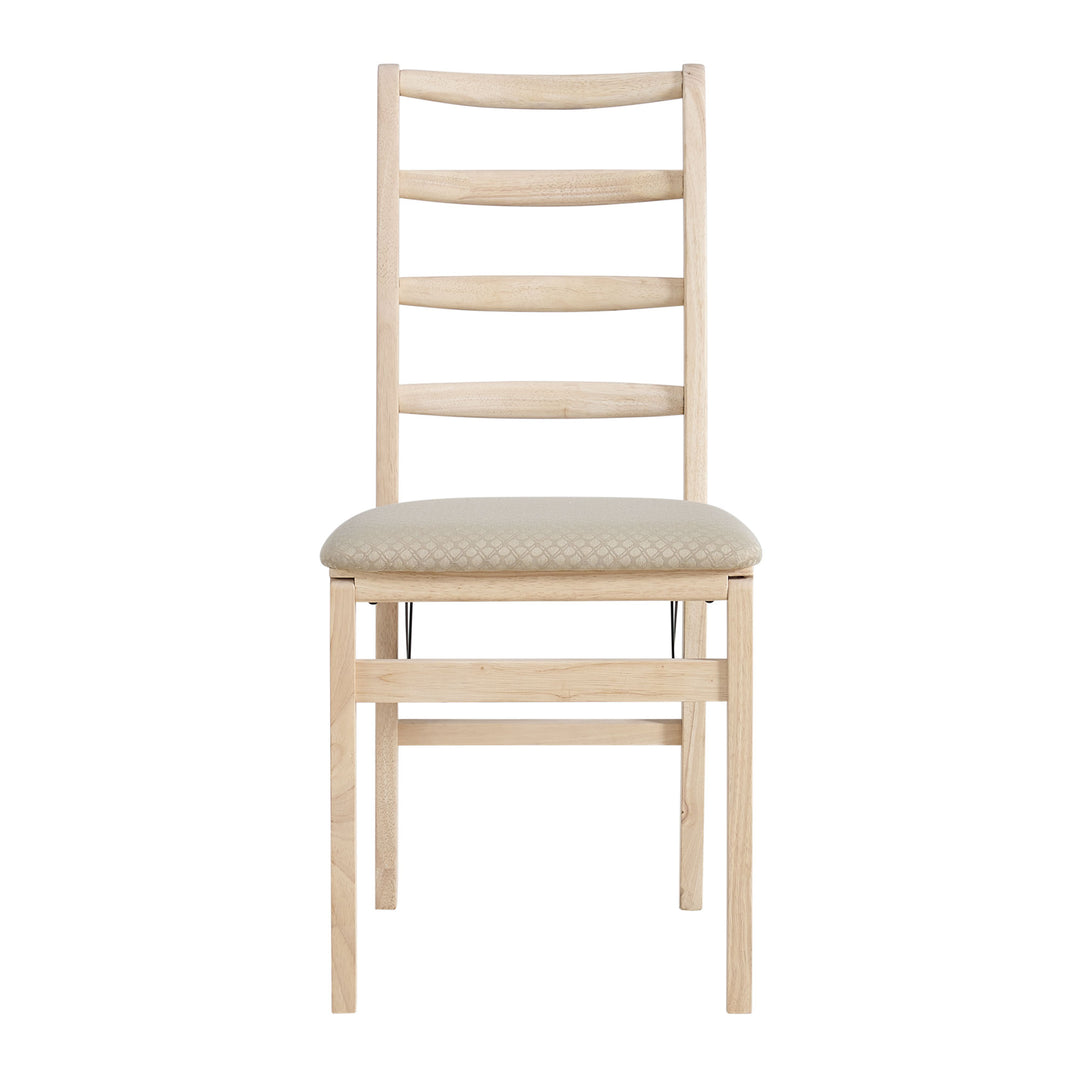 Stakmore Shaker Ladderback Upholstered Folding Chairs, 2pk Unfinished (Open Box)