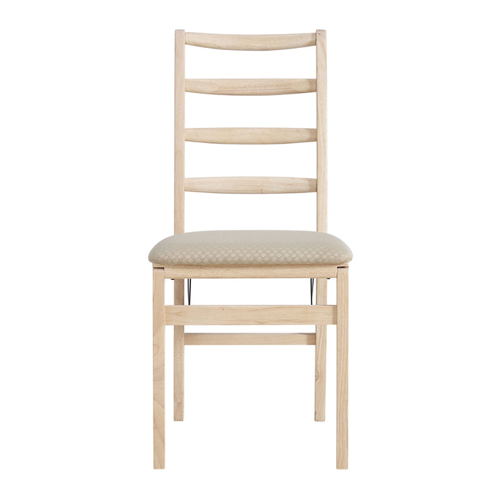Stakmore Shaker Ladderback Upholstered Folding Chairs, 2pk Unfinished (Open Box)