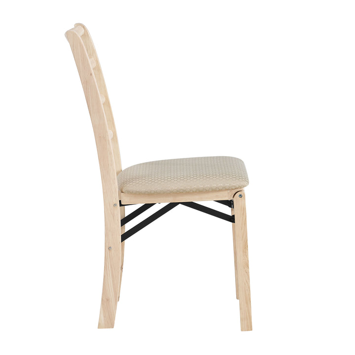 Stakmore Shaker Ladderback Upholstered Folding Chairs, 2pk Unfinished (Open Box)