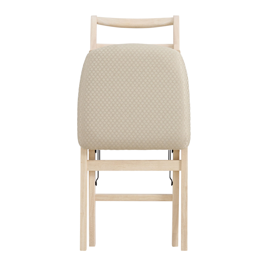 Stakmore Shaker Ladderback Upholstered Folding Chairs, 2pk Unfinished (Open Box)