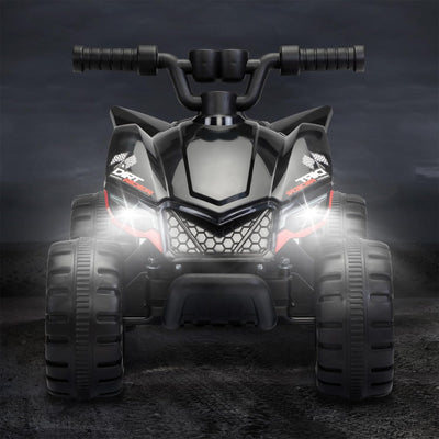 TOBBI Ride On 6 Volt ATV Car with Rear Mist Sprayer & LED Lights for Kids, Black - VMInnovations