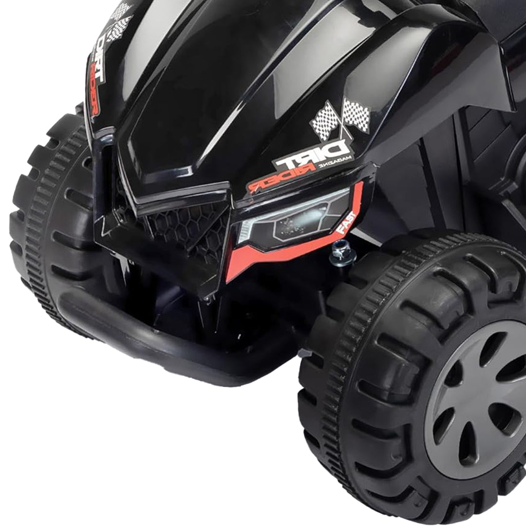 TOBBI Ride On 6 Volt ATV Car with Rear Mist Sprayer & LED Lights for Kids, Black