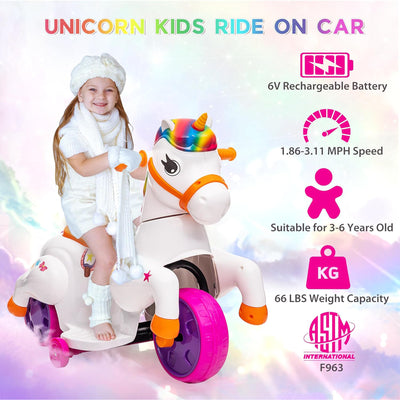 TOBBI Ride on Toy Toddler Riding Toys with Music Function Included, Rainbow - VMInnovations