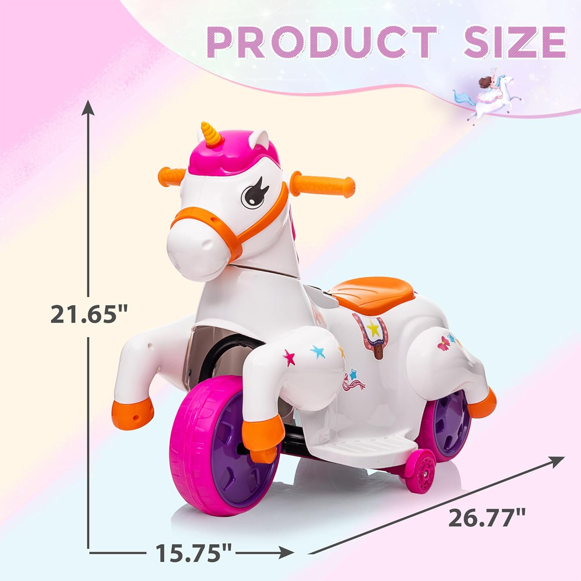 TOBBI Ride on Toy Toddler Riding Toys with Music Function Included, Rose Red - VMInnovations