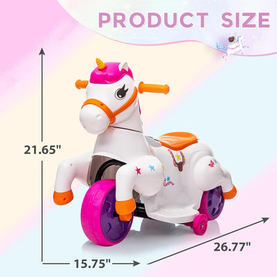 TOBBI Ride on Toy Toddler Riding Toys with Music Function Included, Rose Red - VMInnovations
