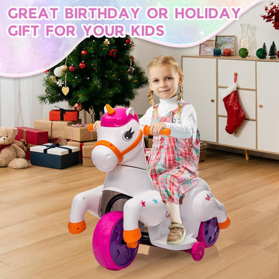 TOBBI Ride on Toy Toddler Riding Toys with Music Function Included, Rose Red - VMInnovations