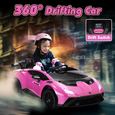 TOBBI 24 Volt Lamborghini Electric Car Toy with Remote Control Included, Pink - VMInnovations