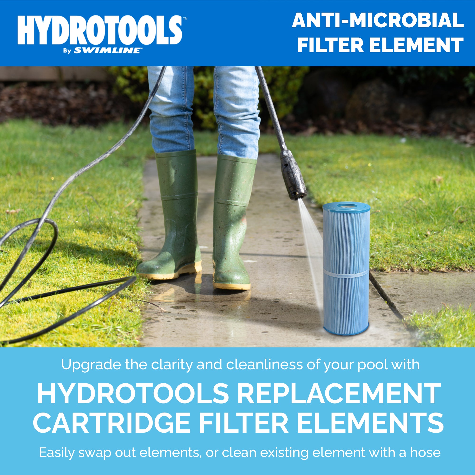 Swimline HYDROTOOLS Ultra Pool Replacement Filter, 90 Sq. Ft., Blue (Open Box)