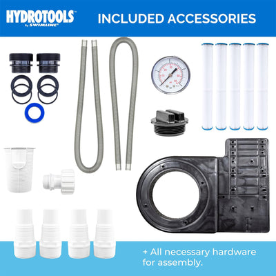 Swimline 40 Sq Ft Cartridge Pool Filter System w/Connection Kit (For Parts)