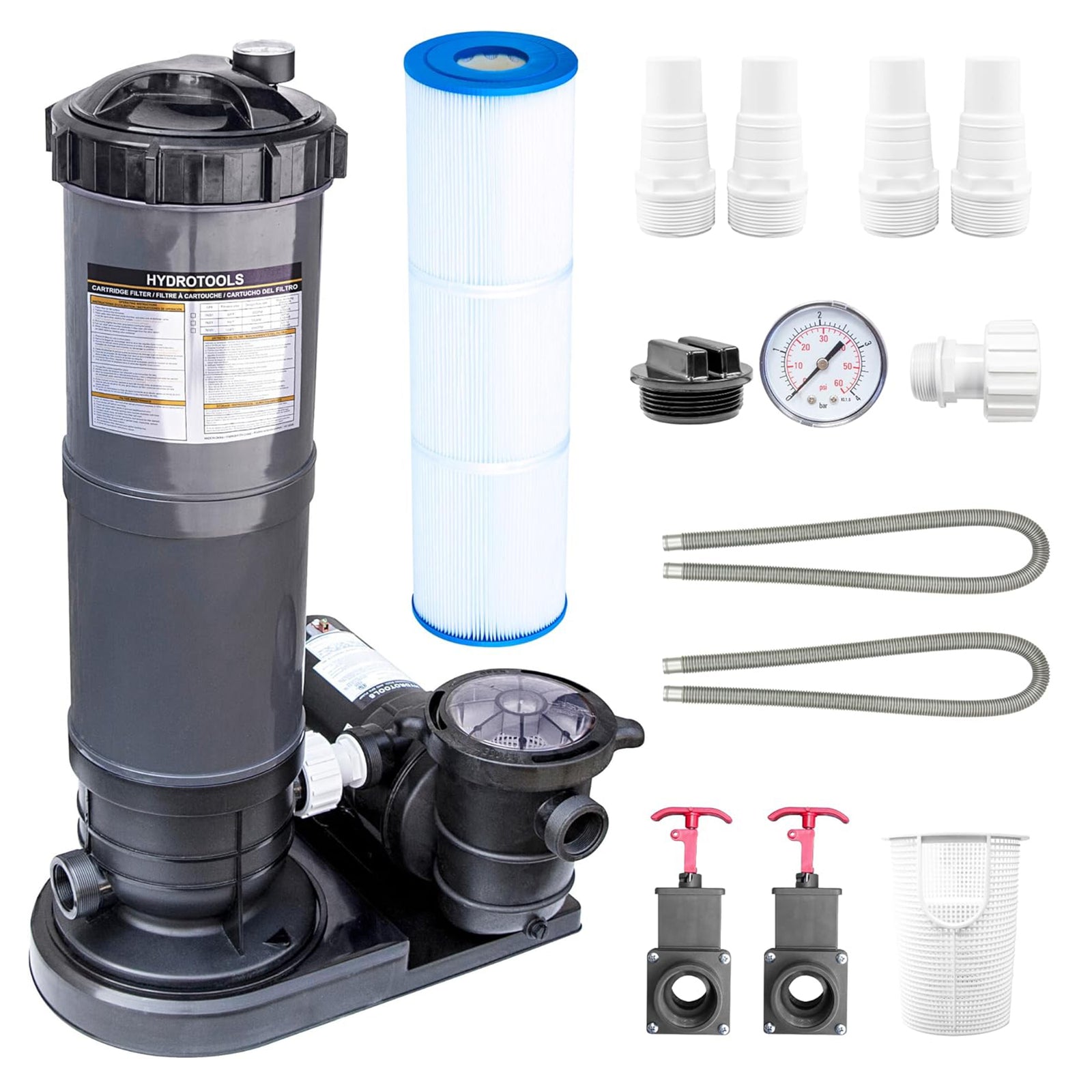 Swimline HYDROTOOLS 100 Sq Ft 1.5 HP 2 Speed Sure-Flo Pool Cartridge Filter Pump - VMInnovations