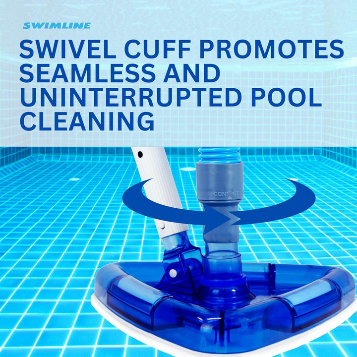 Swimline HydroTools 45’ Premium Spiral Wound Pool Vacuum Hose with Swivel Cuff