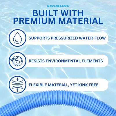 Swimline HydroTools Premium Spiral Wound Pool Vacuum Hose w Swivel Cuff (Used)