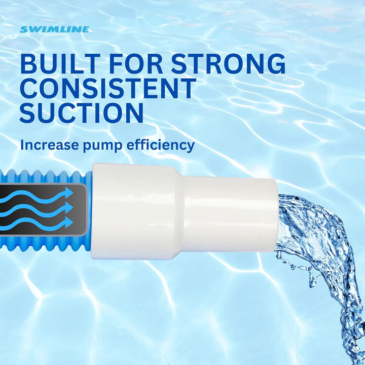 Swimline HydroTools 45’ Premium Spiral Wound Pool Vacuum Hose with Swivel Cuff