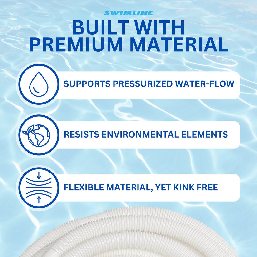 Swimline Hydrotools Standard Inground Swimming Pool Vacuum Hose, 1.5"x150'(Used)