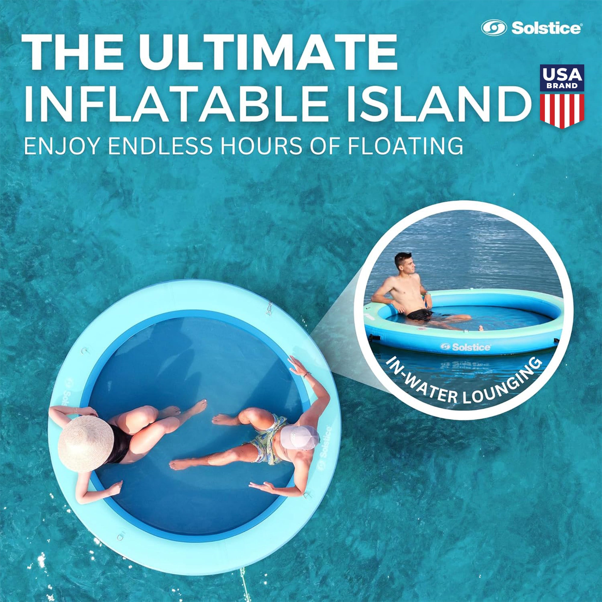 SOLSTICE Circular Inflatable Mesh Dock Platform for Lake Boat Ocean(Open Box)