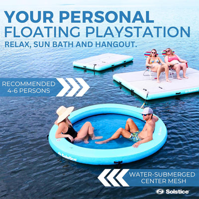 SOLSTICE Circular Inflatable Mesh Dock Platform for Lake Boat Ocean(Open Box)