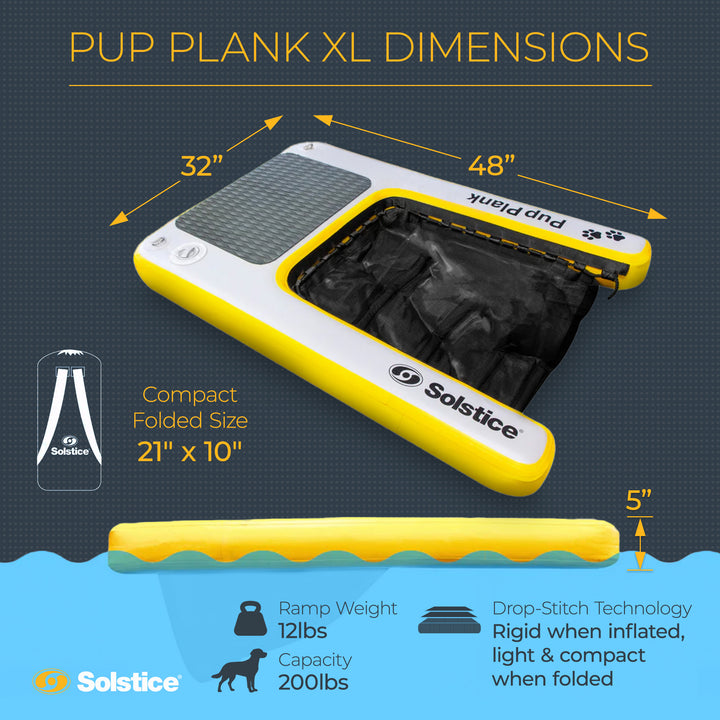 Solstice Inflatable Pup Plank Dog Float Floating Ramp Ladder for Pools(Open Box)