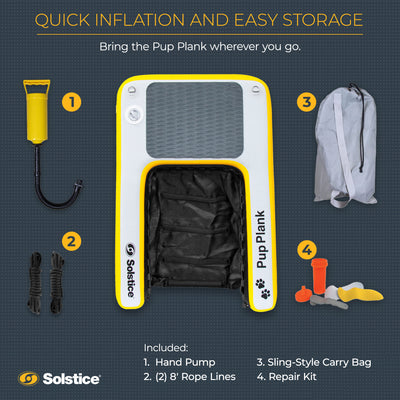 Solstice Inflatable Pup Plank Dog Float Floating Ramp Ladder for Pools(Open Box) - VMInnovations