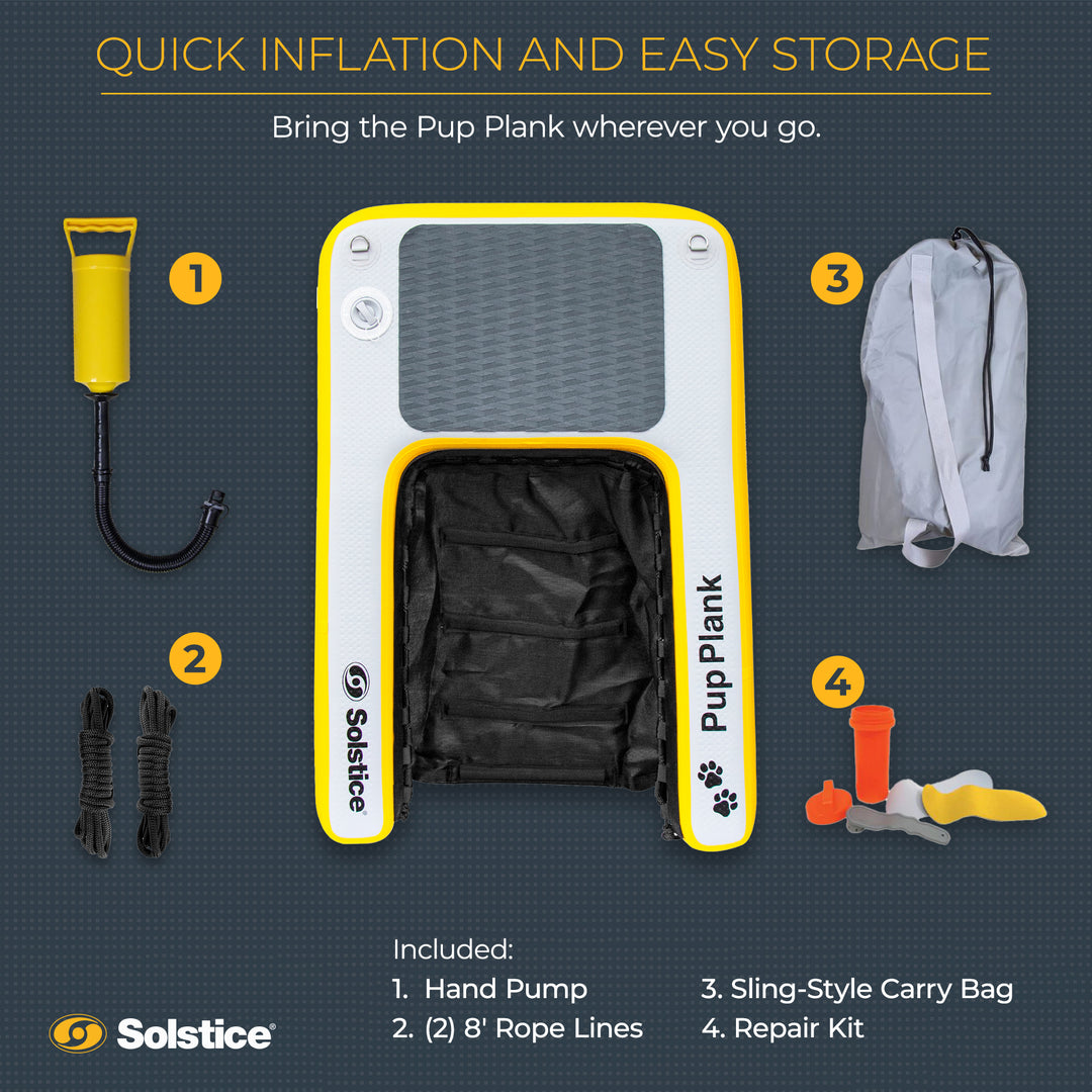 Solstice Inflatable Pup Plank Dog Float Floating Ramp Ladder for Pools(Open Box)