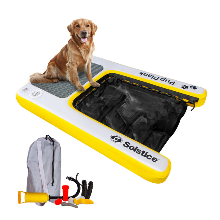 Solstice Original Inflatable Pup Plank Dog Float Floating Ramp Ladder for Pools