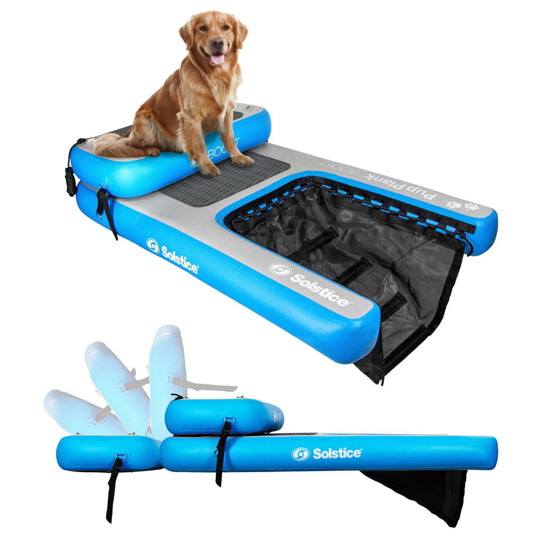 Solstice Original Inflatable Pup Plank Dog Float Floating Ramp Ladder for Pools