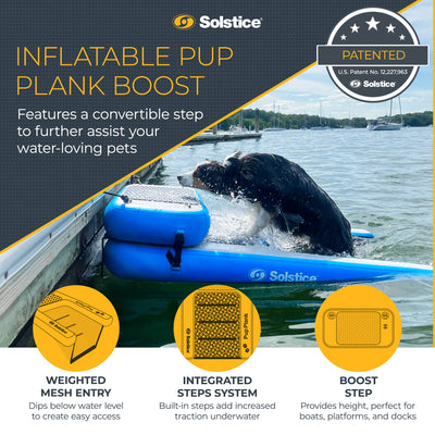 Solstice 8x5 Ft Inflatable Floating Dock Platform & Original Pup Plank Dog Float