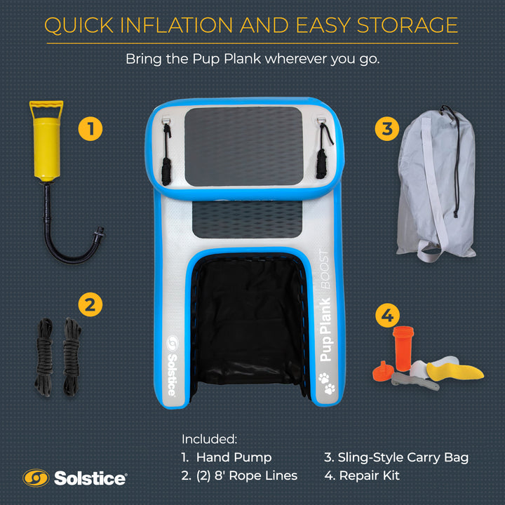 Solstice Inflatable Pup Plank Dog Float Floating Ramp Ladder for Pools(Open Box)