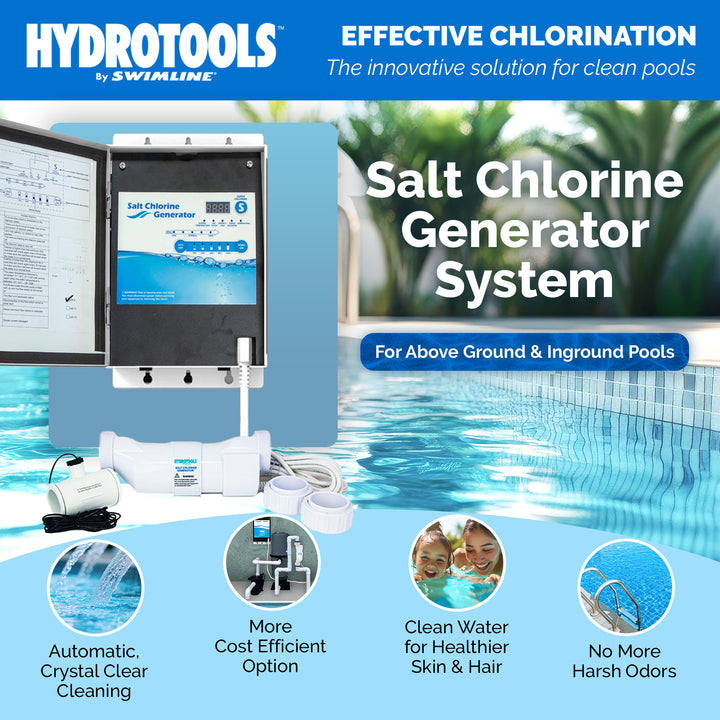 Swimline 87615 Salt Water Chlorine Generator System, 15K Gal Pools (Open Box)