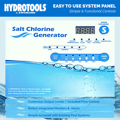 Swimline 87615 Salt Water Chlorine Generator System, 15K Gal Pools (Open Box) - VMInnovations
