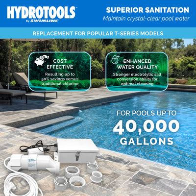 Swimline 87640 Salt Water Chlorine Generator System, 40K Gallon Swimming Pools - VMInnovations