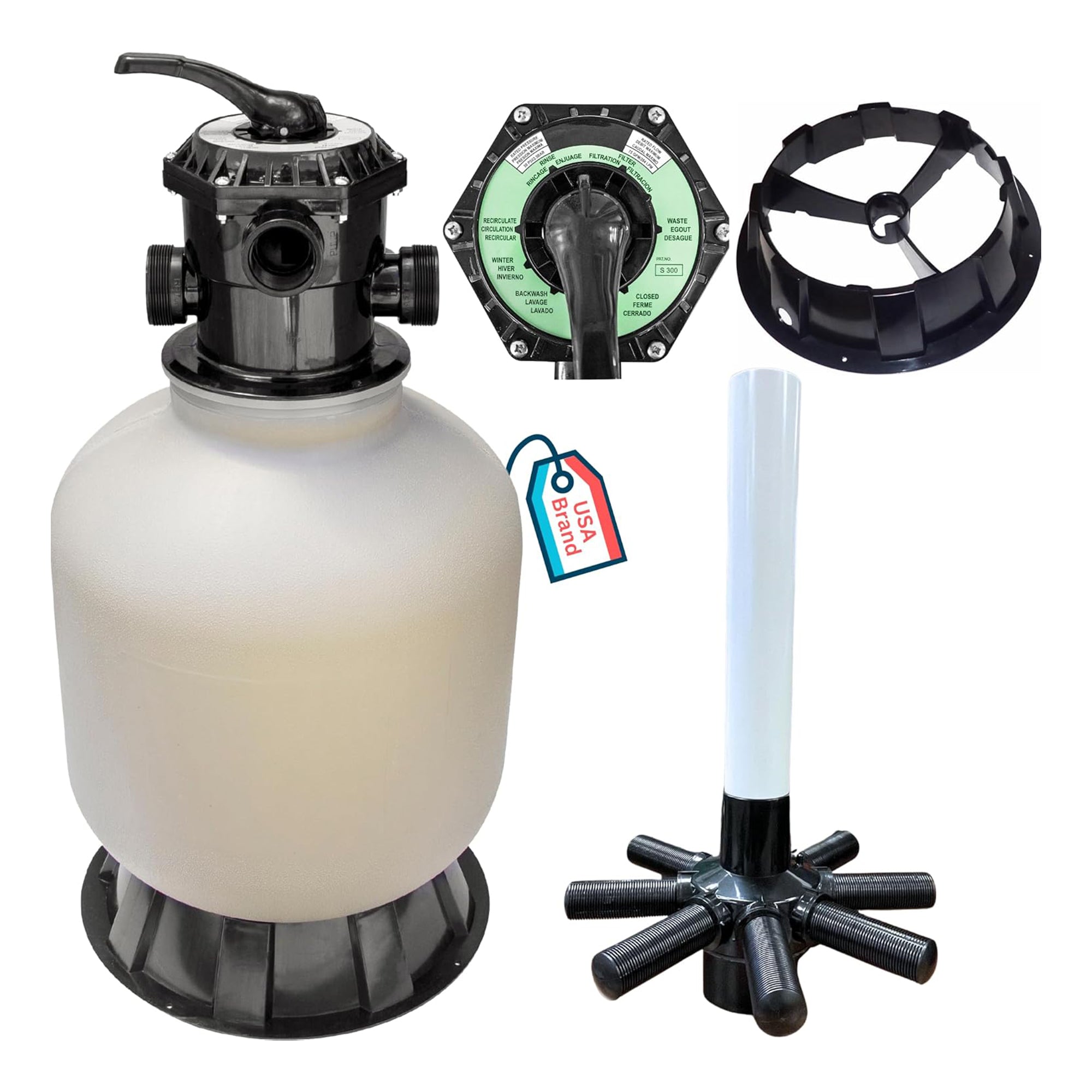 HYDROTOOLS by Swimline 16 Inch Sand Filter Combo w/ Stand, 100lb Capacity (Used)