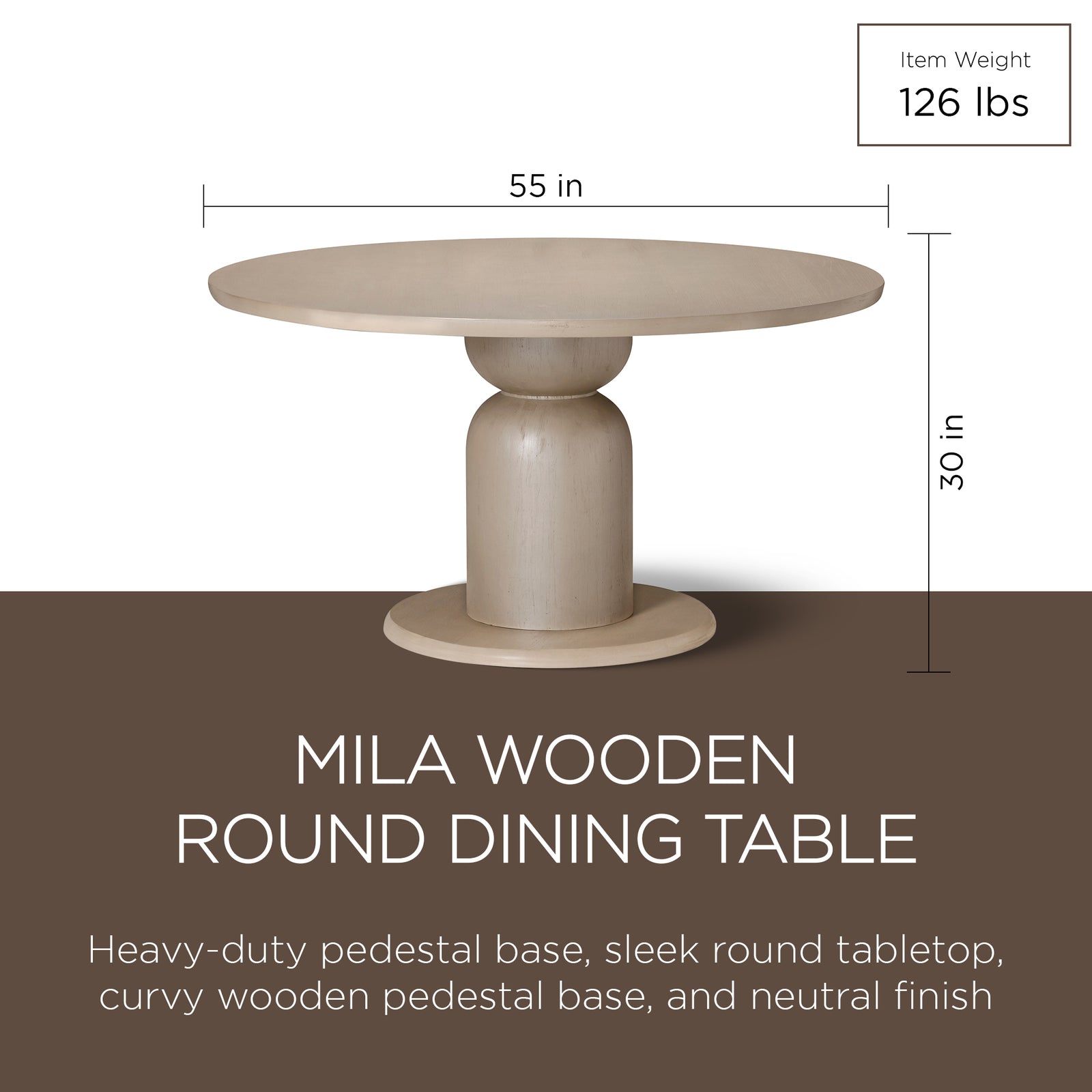 Maven Lane Mila Table and 6 Gia Chair Contemporary Dining Set, Refined White - VMInnovations