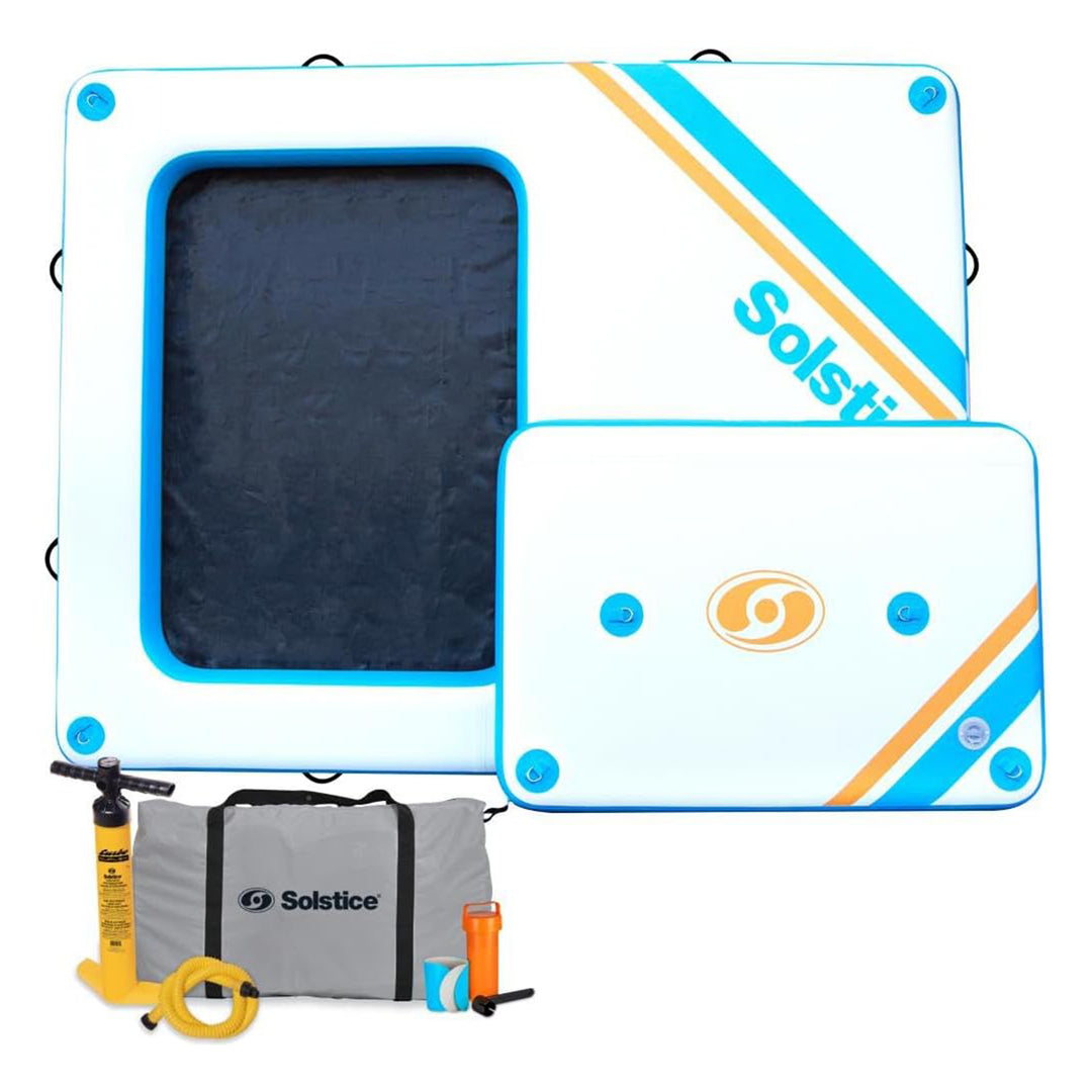 SOLSTICE Inflatable Mesh Dock Platform for Lake Boat Pool Ocean,10'x8'(Open Box) - VMInnovations