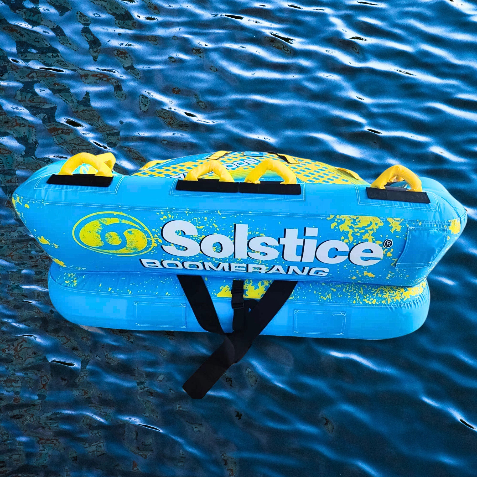 Solstice Boomerang Inflatable Towable 2-Person Water Sport Tube with 14 Handles - VMInnovations