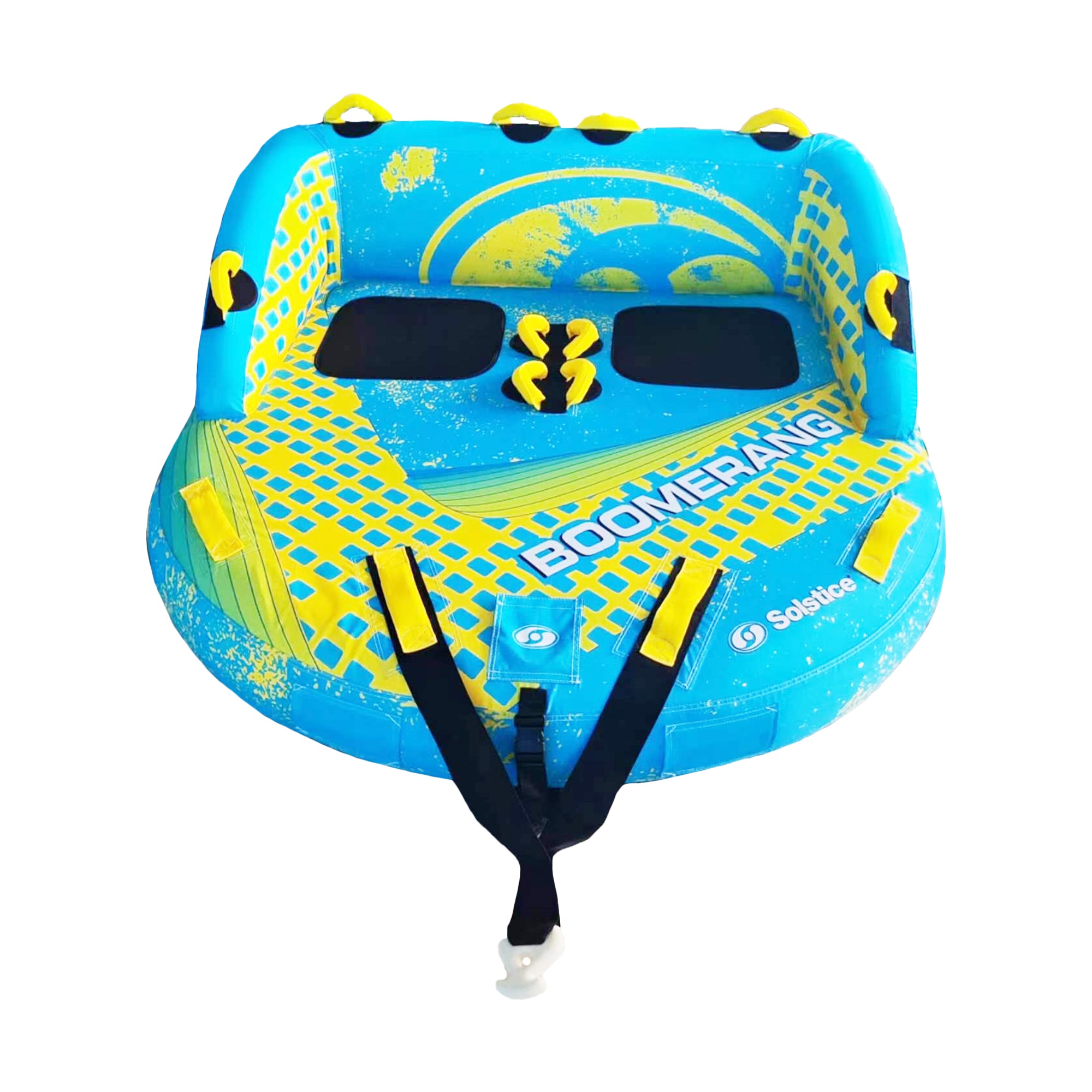 Solstice Boomerang Inflatable Towable 2-Person Water Sport Tube with 14 Handles - VMInnovations